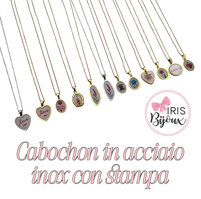 Collana cabochon colorato 