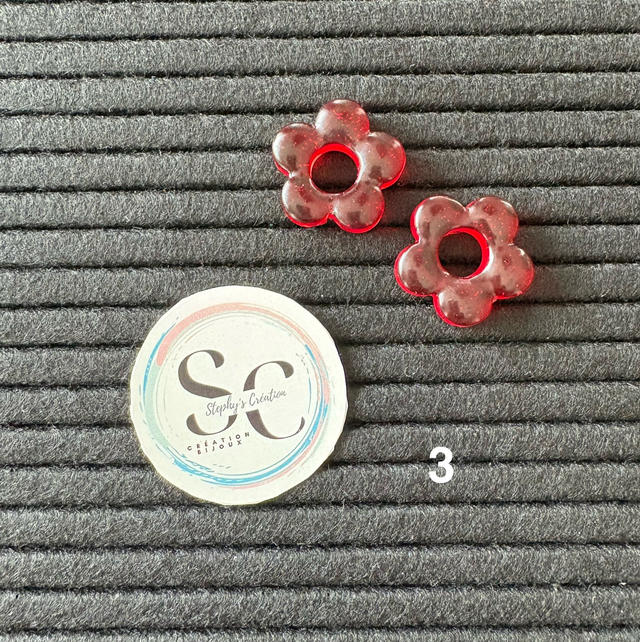 ❤️Pampille &quot;MANON&quot; – Fleur Rouge 