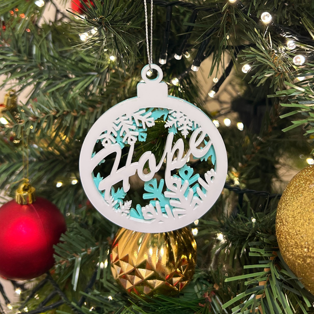 2 x Circular Hope Baubles (Blue)