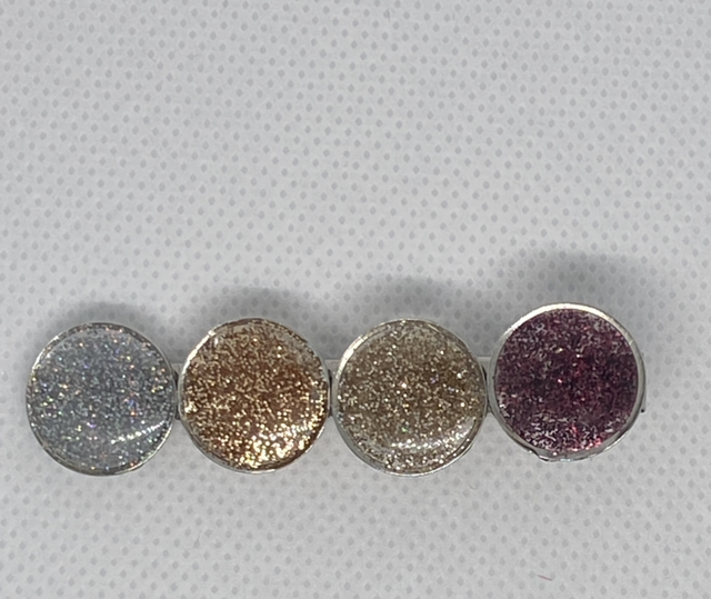 Multi glitter circle hair slide 