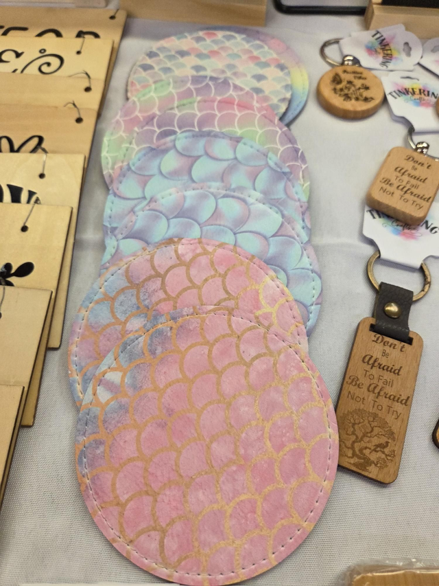 Faux leather coaster