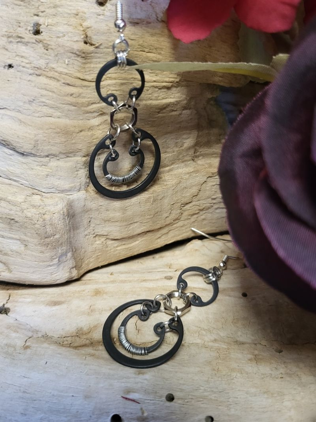 Boucles d'Oreilles Néo Circlips "Spirales d'Acier"