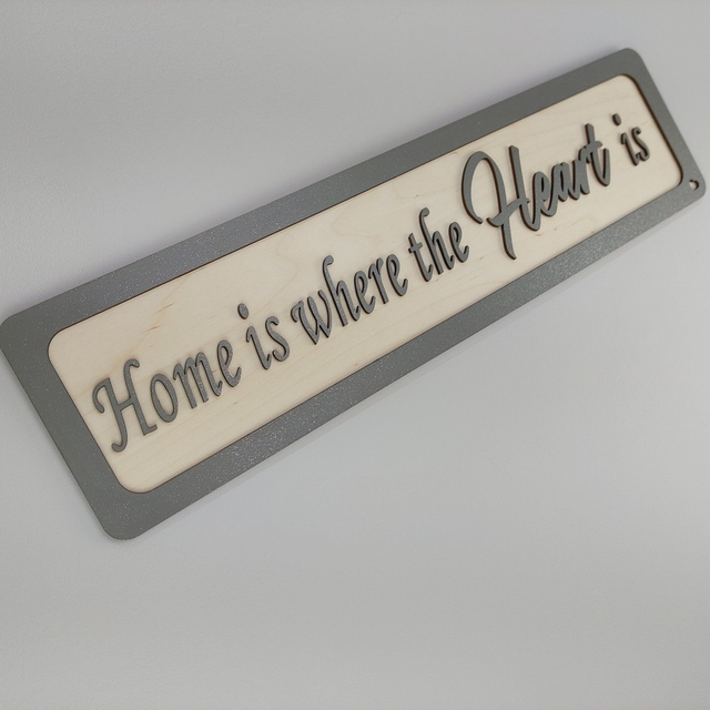 Home is where the Heart is – Wooden 3D Sign – available in different colours – Gift – Home Décor – Birch ply wooden sign