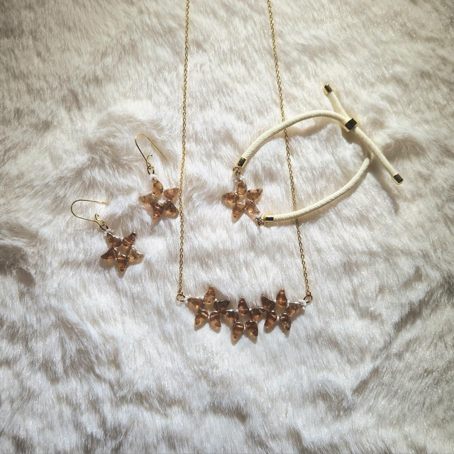 Parure étoiles couleur ambré