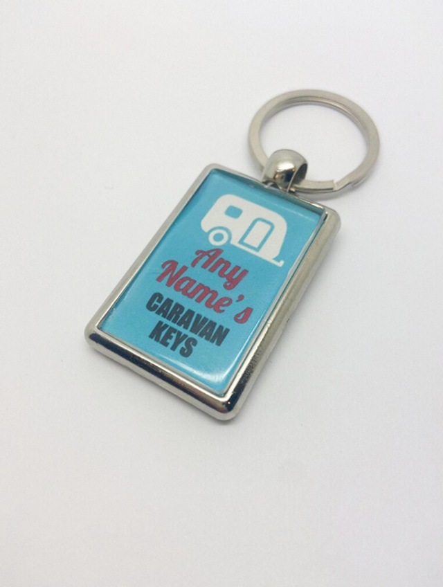 Personalised caravan keyring - Double sided