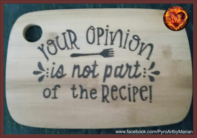 Your opinion is not part of the recipe 😏😂