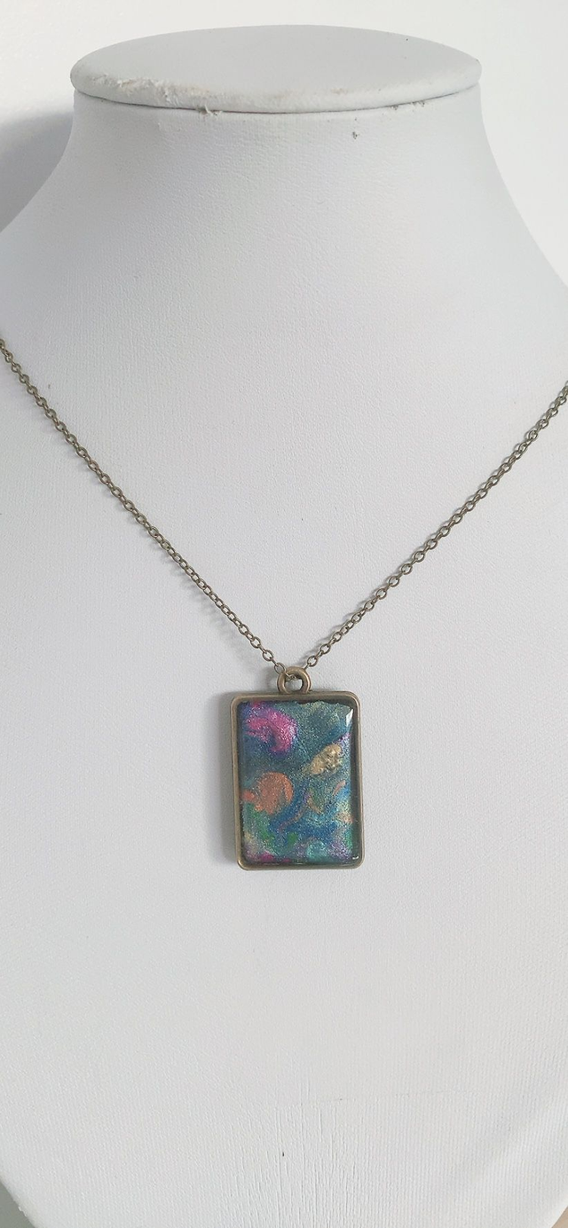 Colllier Peint à la Main Toile florale