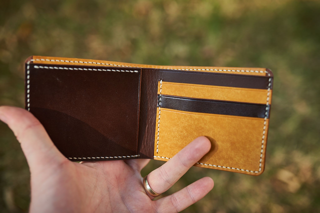 Pánska peňaženka Korheľ  #1 - Hnedá & Žltá