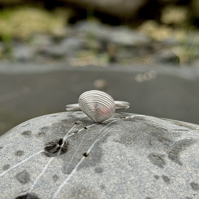 Silver Clam Shell Ring