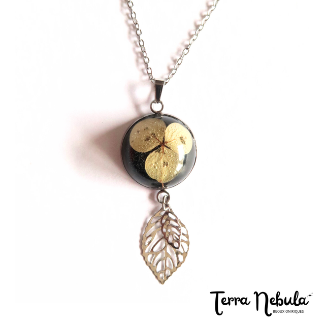 Collier Fleuri Black Hortensia | CO191F