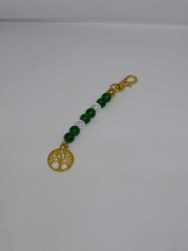 Porte clés vert et arbre de vie