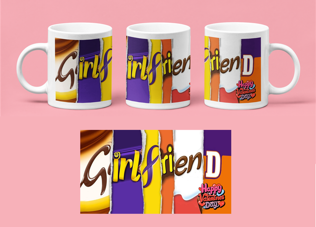 Valentines Day Mug - Chocolate Wrapper - Girlfriend