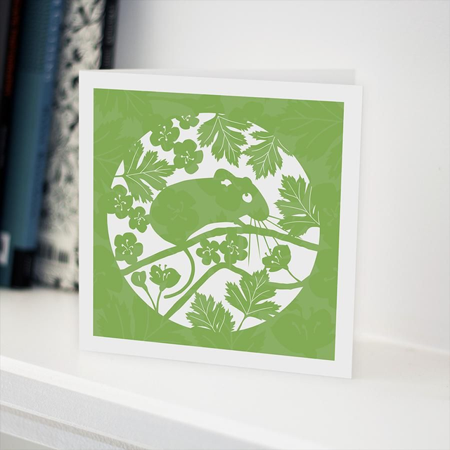 Card – Dormouse in Hawthorn