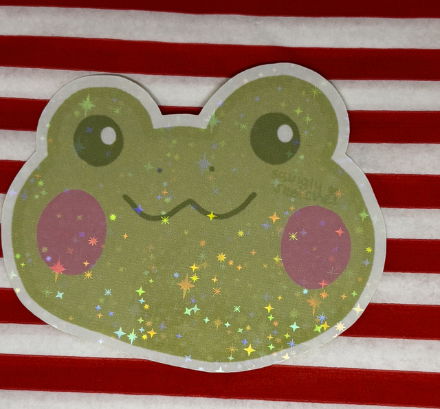 jumbo frog face sticker 