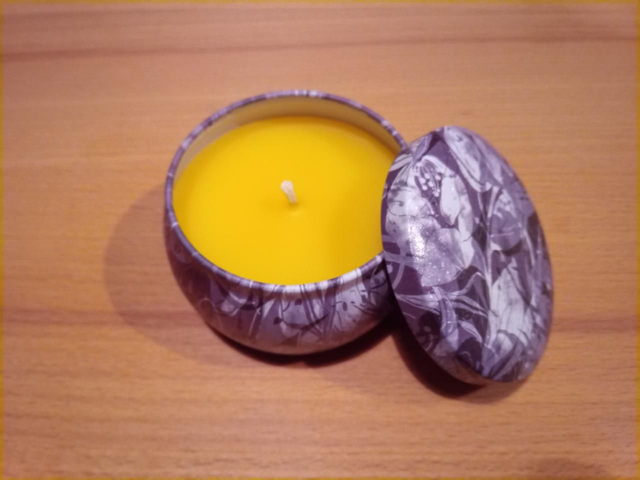 Große dekorative Blechdosenkerze, Design 6