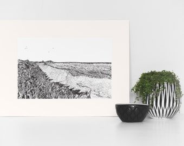 Burnham Overy  Beach Fine Art Giclee Mounted Print 