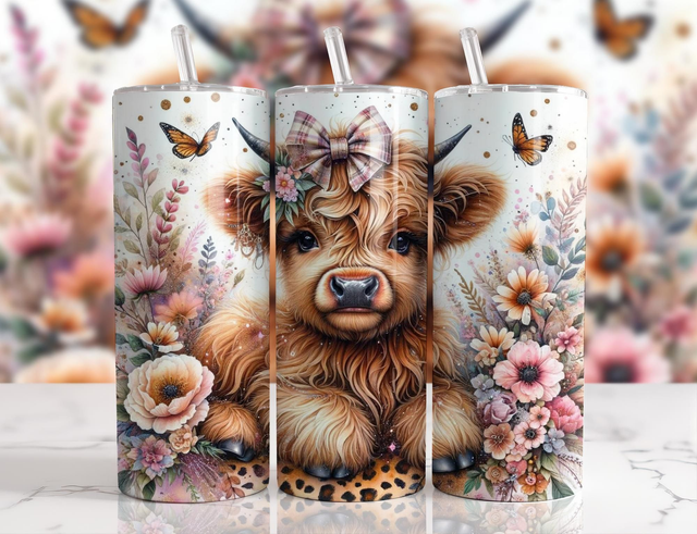 Highland cow tumbler 