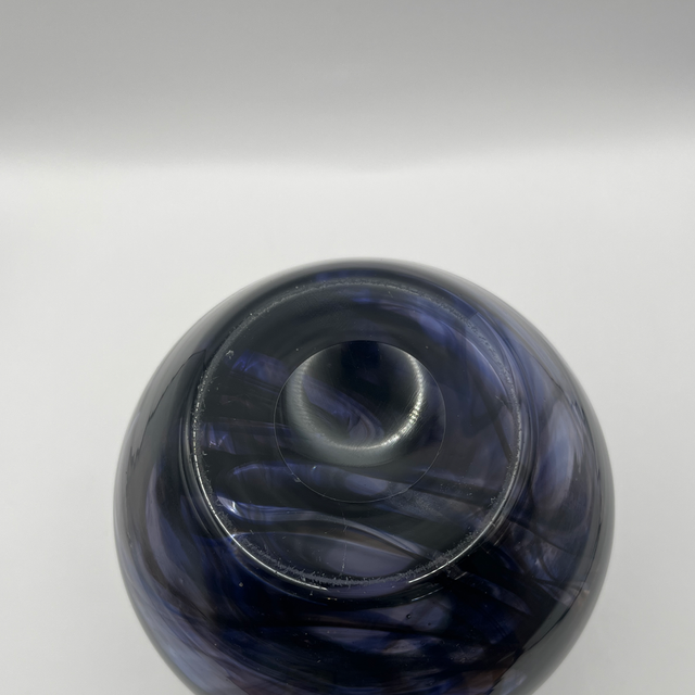 Whitefriars – Streaky Vase, Pattern 9788, Clear with Purple & Blue