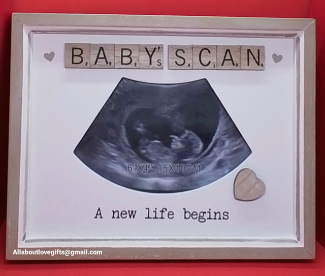 Baby Scan Scrabble Style Wooden Frame 