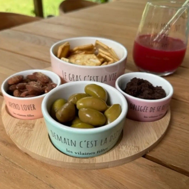 Plateau Apéro avec 4 coupelles