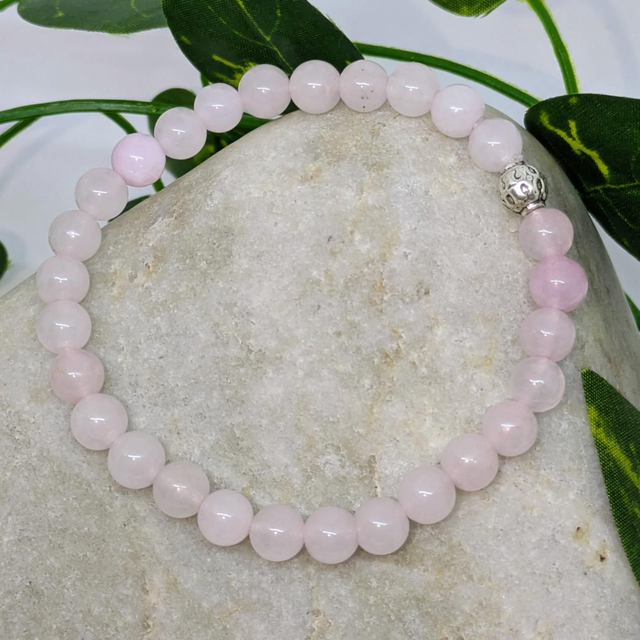 Bracelet &quot;Quartz rose&quot; 6mm BR-007