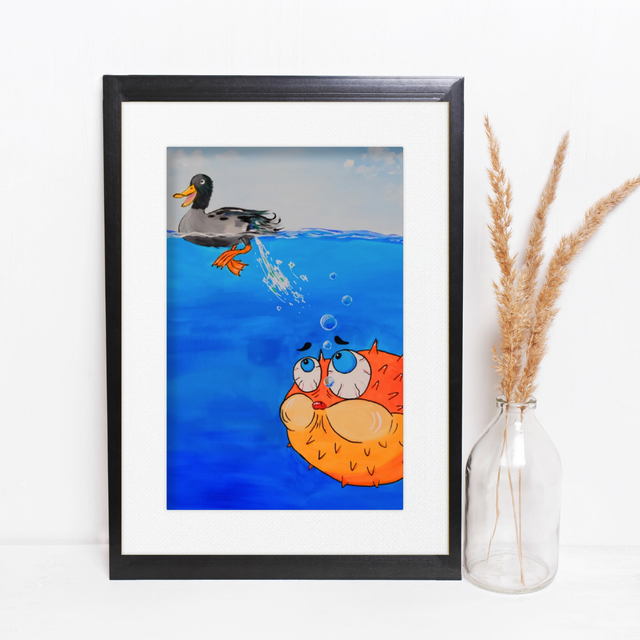 Blobvis en eend | Print A4