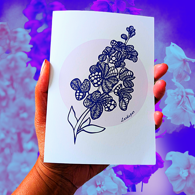 July / Larkspur - Flower of the month series