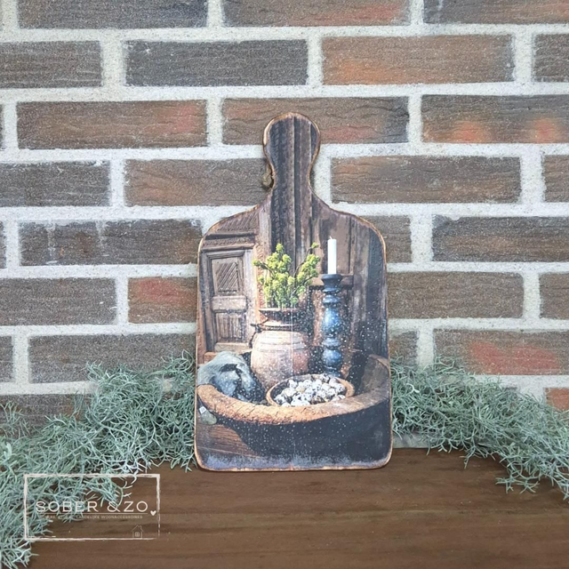 Houten plankje met print L