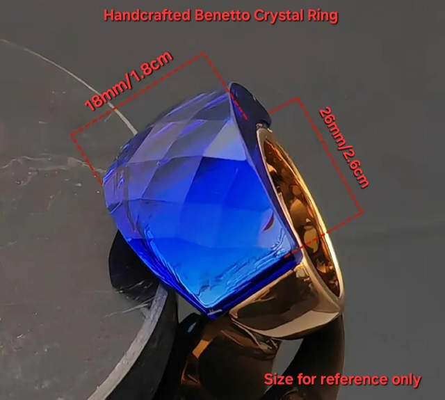 Beautiful Handcrafted Crystals & Gold Plated Ring.