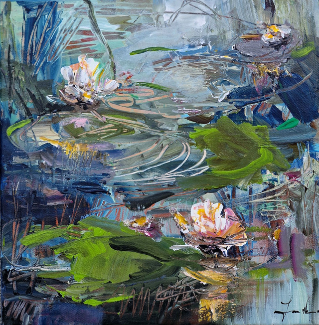 A little lily pond II / 30x30cm