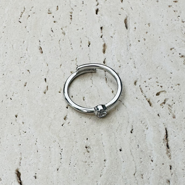 Ring steentje zilver 