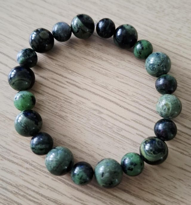 Jasper and Zoisite beaded bracelet 