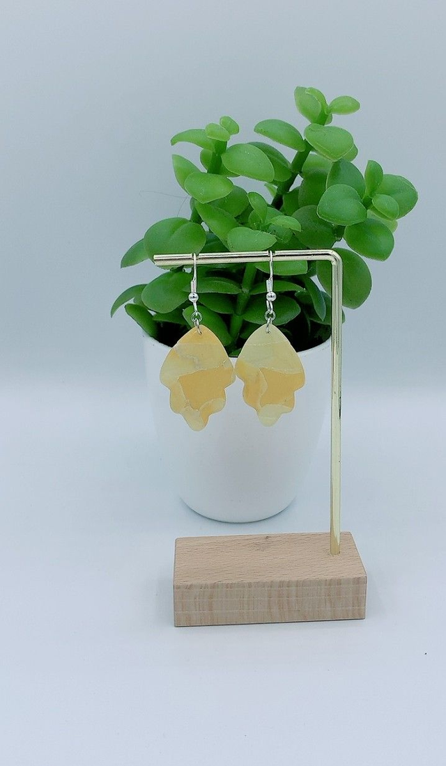 Boucle d'Oreilles " Feuille ensoleillé"