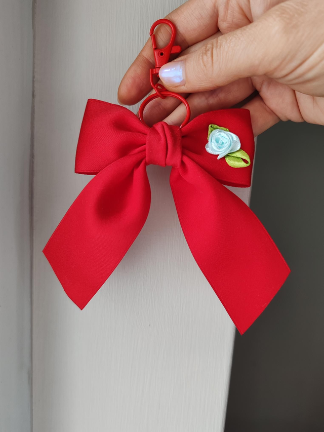 Red bow keychain/bag charm 