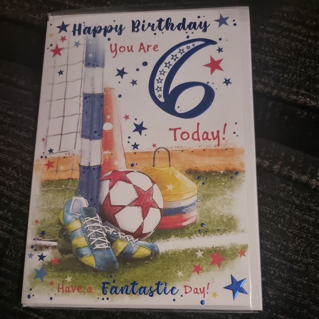 6th BIRTHDAY CARD SIZE 9" X 6"