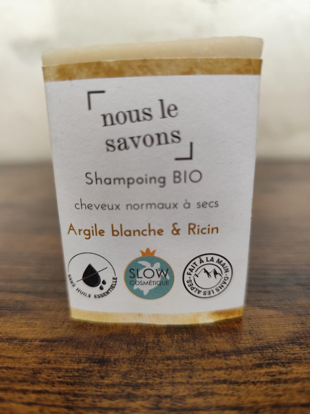 Shampoing solide BIO Argile blanche &amp; Ricin