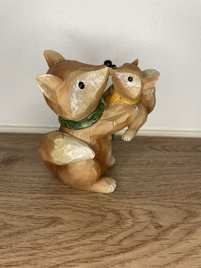 Christmas wooden foxes set