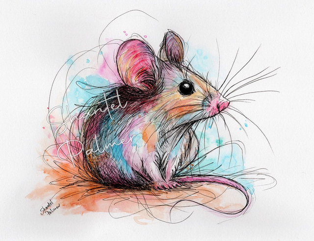 Scribble mouse watercolour