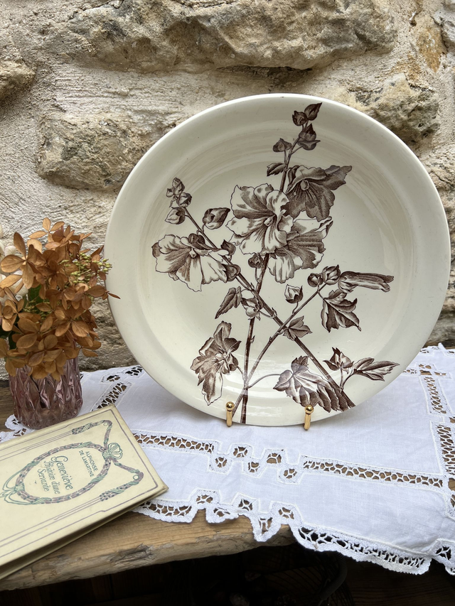 TREMIERES - Plat creux rond de la manufacture des Salins XIXème siècle - Terre de Fer