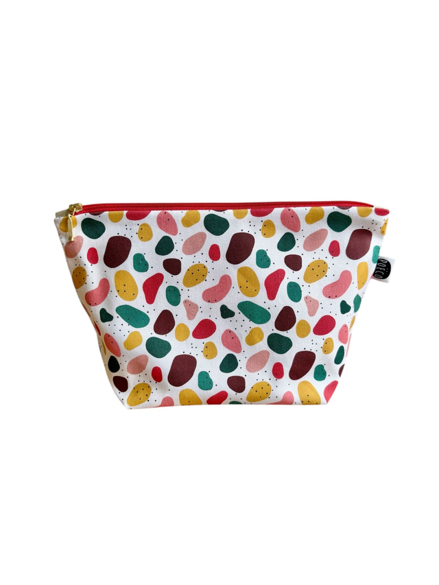 Trousse de toilette - tissu intérieur imperméable -  JELLY BEANS rouge