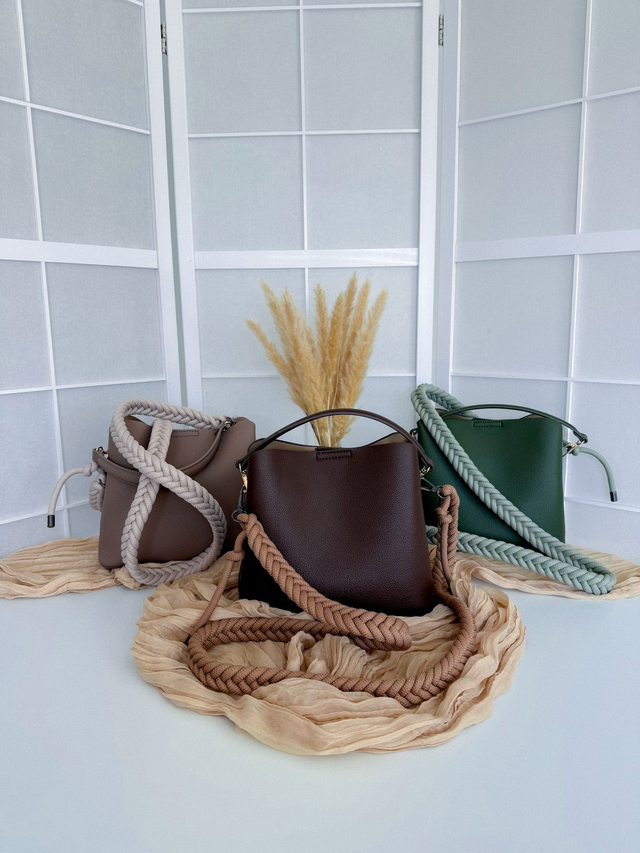 Set | Tasche Bucket Bag inkl. Taschengurt Bag Strap Braided (S)