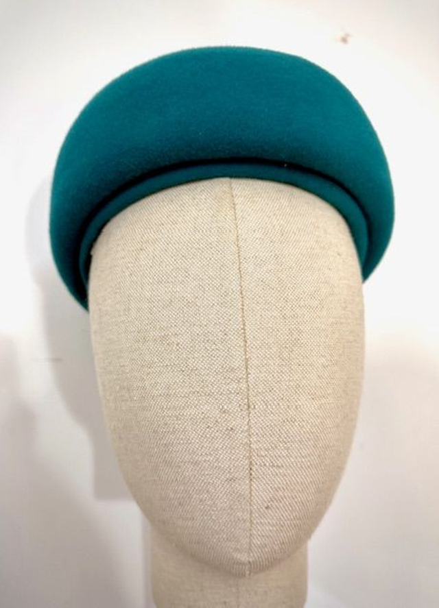 Petrol fur felt Jackie Kennedy pillbox