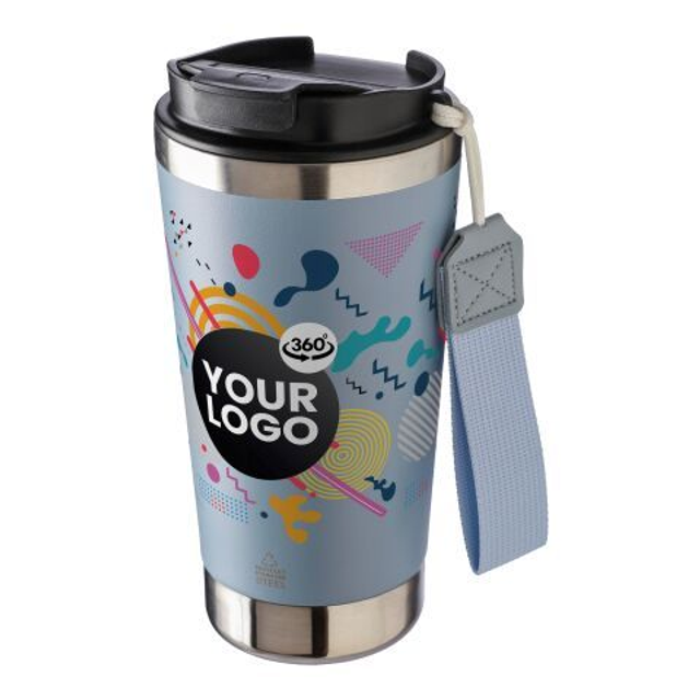 Recycled stainless steel double-walled drinking mug 500 ml Kayla