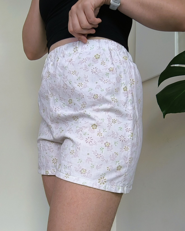 Short upcyclé petite fleurs rose - Taille 1 & 2