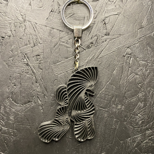 3D - Keychain Poodle Puppy Black Sparkle