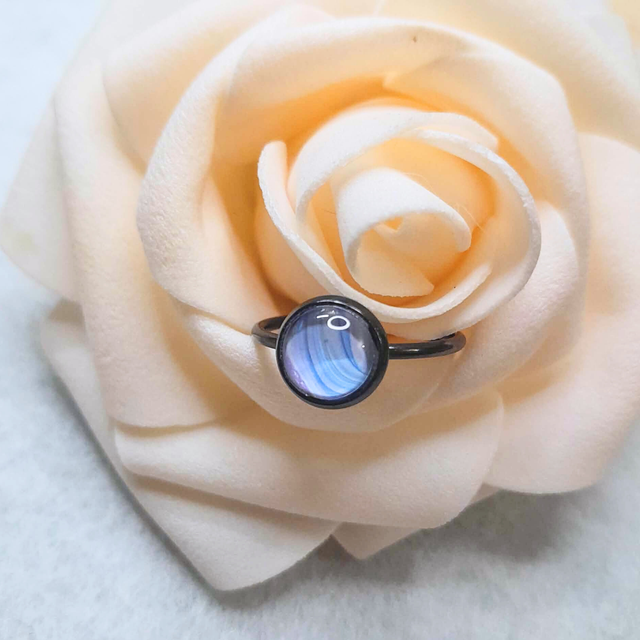 GHOST - Bague ajustable - métal noir