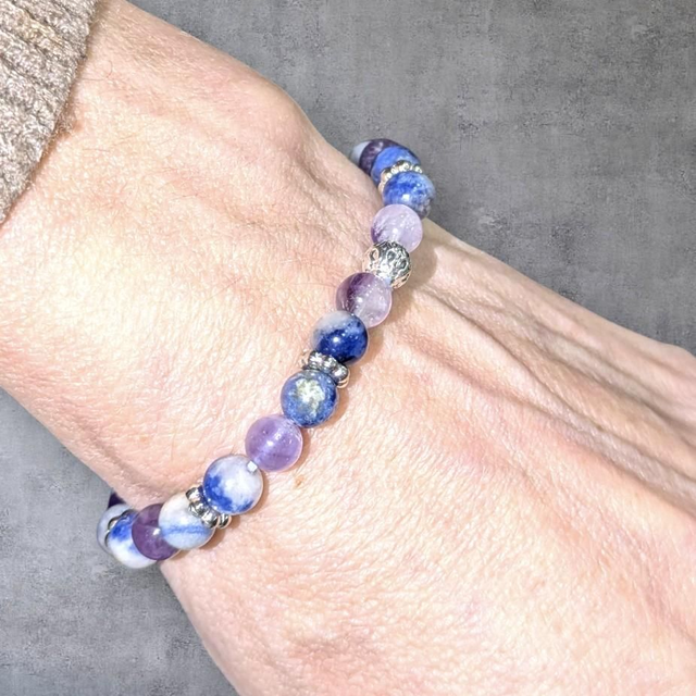 Bracelet "Améthyste & Sodalite" 6mm BR-308
