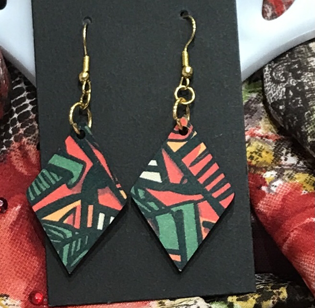 Wood Mixed Coloured Dangling Earrings- MSDE21