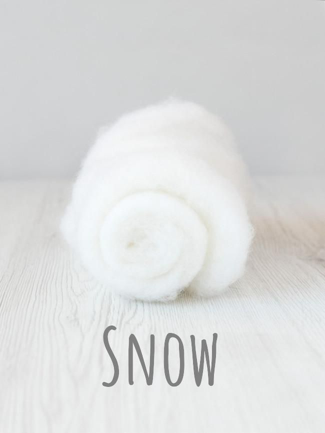 Carded wool for Needle Felting Maori DHG Carded Batt - Snow