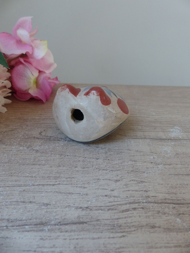 Petite chouette mexicaine en céramique Tonala – Figurine artisanale peinte à la main, décor féérique et oiseau vintage du Mexique